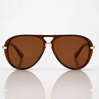 Solara Women's Retro Aviator Sunglasses - Brown - Accessories > Sunglasses > Aviator Sunglasses - Eric Muller - Image 2