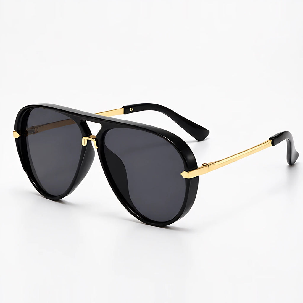 Solara Women's Retro Aviator Sunglasses - Black - Accessories > Sunglasses > Aviator Sunglasses - Eric Muller - Image 1
