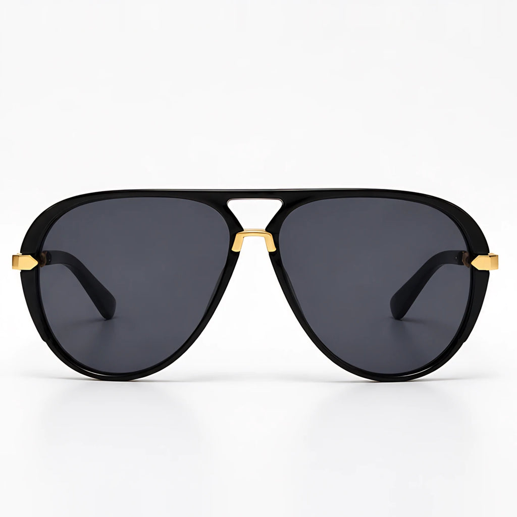 Solara Women's Retro Aviator Sunglasses - Black - Accessories > Sunglasses > Aviator Sunglasses - Eric Muller - Image 2