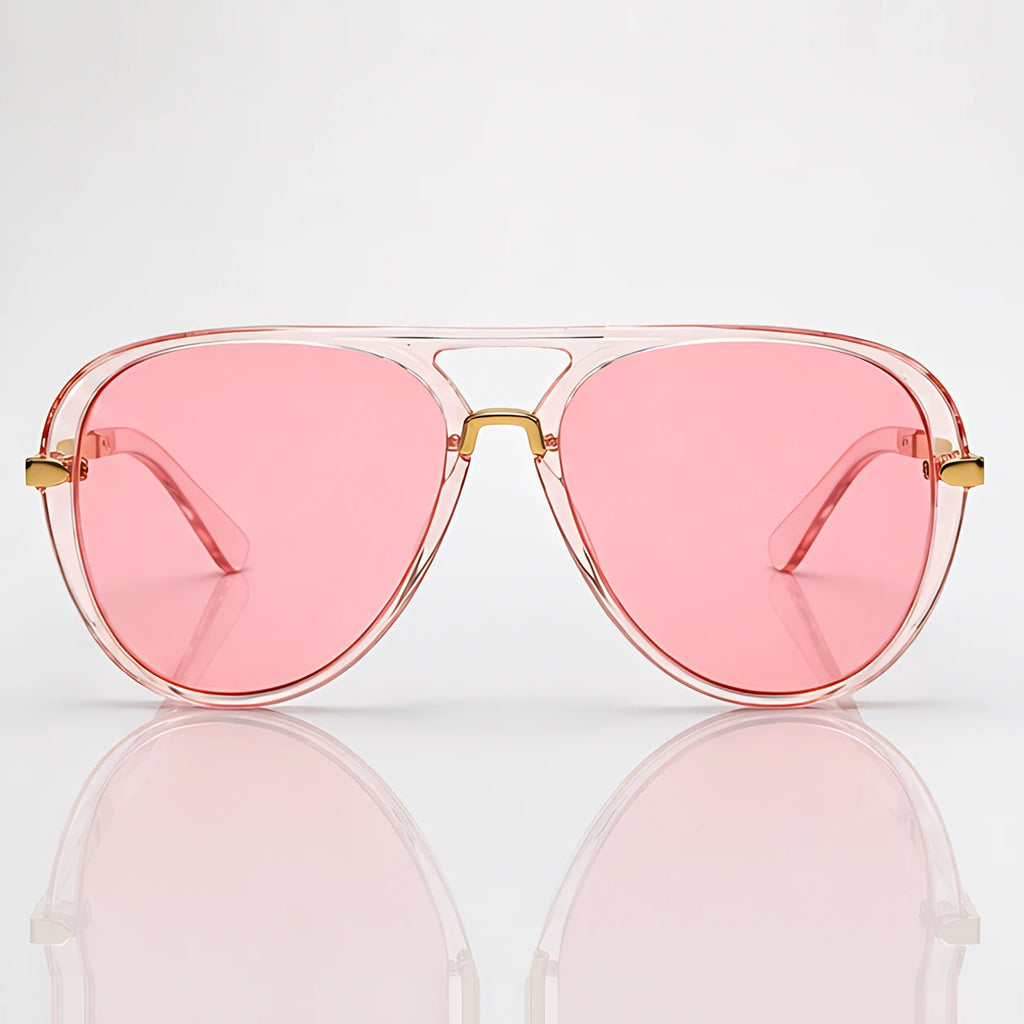 Solara Women's Retro Aviator Sunglasses - Pink - Accessories > Sunglasses > Aviator Sunglasses - Eric Muller - Image 2