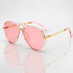 Solara Women's Retro Aviator Sunglasses - Pink - Accessories > Sunglasses > Aviator Sunglasses - Eric Muller - Image 1