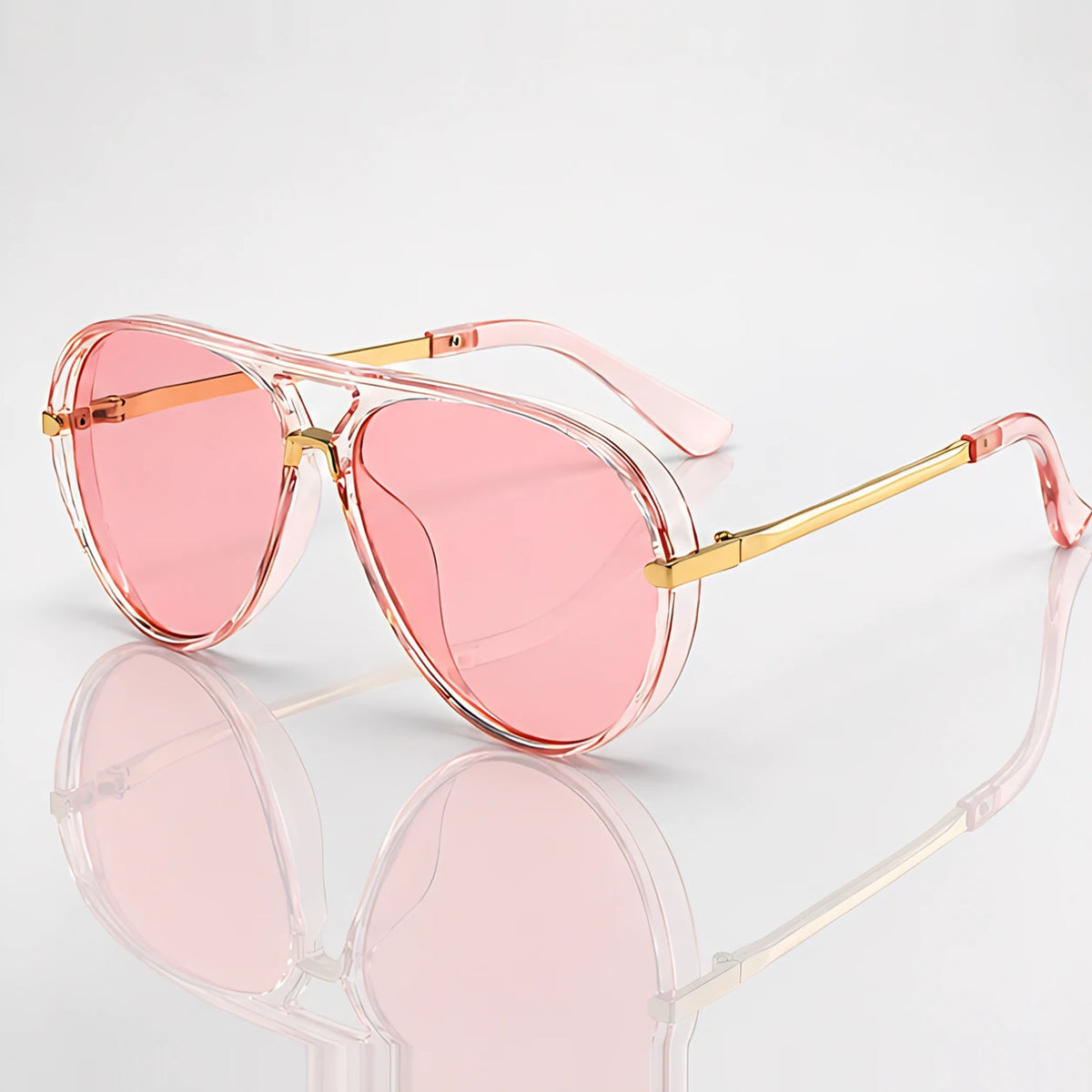 Solara Women's Retro Aviator Sunglasses - Pink - Accessories > Sunglasses > Aviator Sunglasses - Eric Muller - Image 1