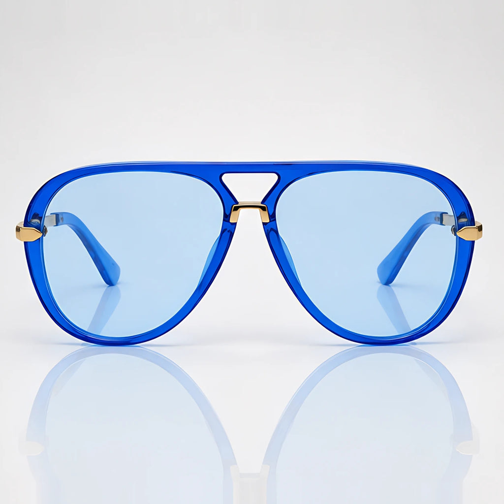 Solara Women's Retro Aviator Sunglasses - Blue - Accessories > Sunglasses > Aviator Sunglasses - Eric Muller - Image 2