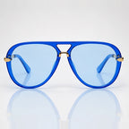 Solara Women's Retro Aviator Sunglasses - Blue - Accessories > Sunglasses > Aviator Sunglasses - Eric Muller - Image 2