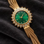 Solenne Women's Crystal Halo Quartz Mesh Watch - Green - female - Eric Muller - Image 2