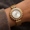 Solenne Women's Crystal Halo Quartz Mesh Watch - White - Women's Accessories > Watches > Quartz Watches - Eric Muller - Image 1