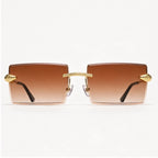 Valdar Rimless Rectangular Shades - Amber - sunglasses - Eric Muller - Image 2