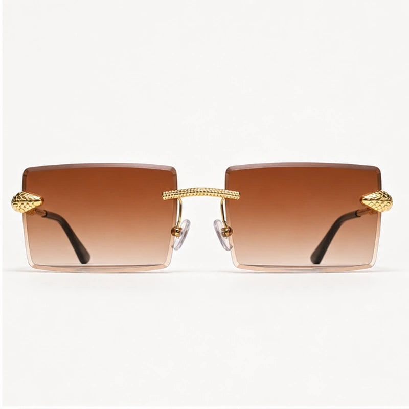 Valdar Rimless Rectangular Shades - Amber - sunglasses - Eric Muller - Image 2
