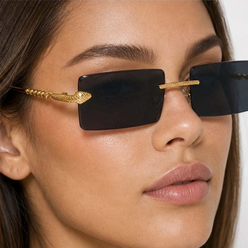 Valdar Rimless Rectangular Shades - Onyx - rimless sunglasses - Eric Muller - Image 3