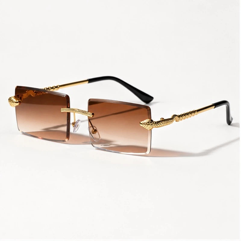 Valdar Rimless Rectangular Shades - Amber - Sunglasses - Eric Muller - Image 1