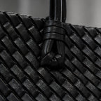 Valora Women's Handwoven Leather Tote Bag with Zipper Pockets - Black - Accessories > Bags > Tote Bags - Eric Muller - Image 3