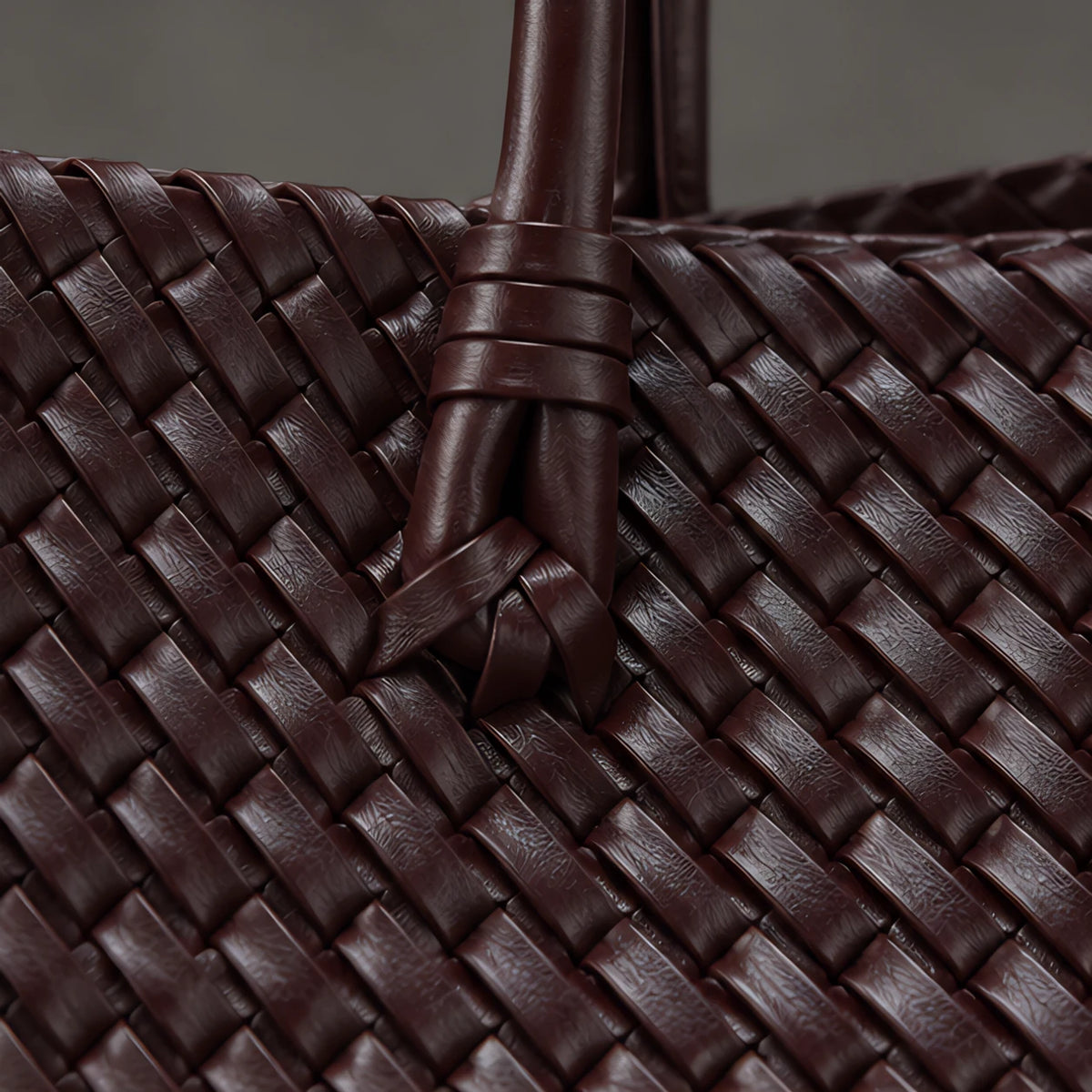 Valora Women's Handwoven Leather Tote Bag with Zipper Pockets - Wine Red - Accessories > Bags > Tote Bags - Eric Muller - Image 3