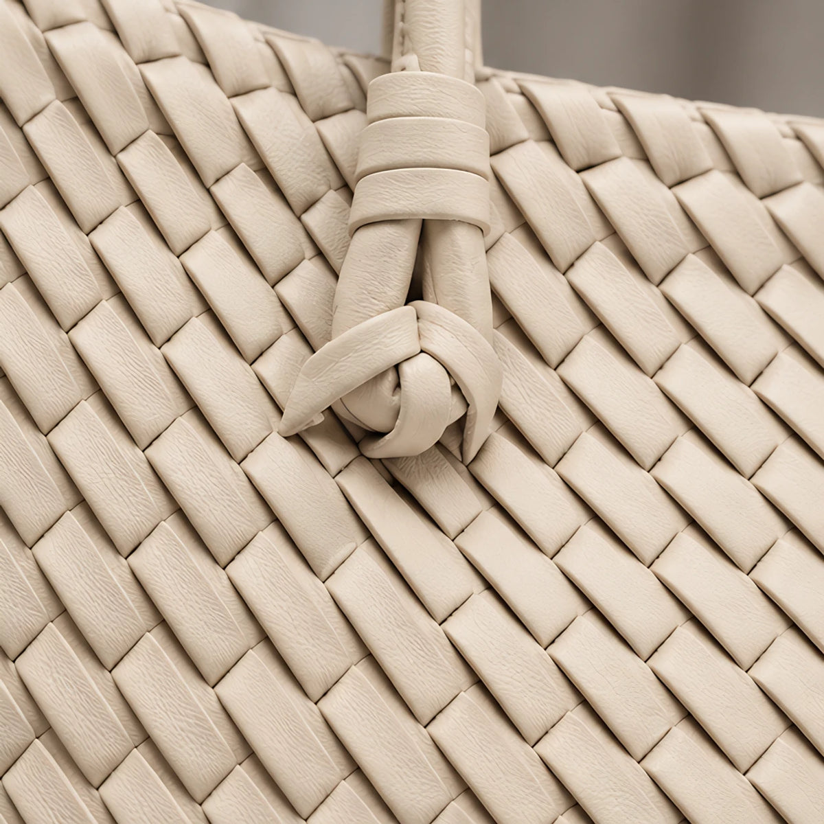 Valora Women's Handwoven Leather Tote Bag with Zipper Pockets - Beige - Accessories > Bags > Tote Bags - Eric Muller - Image 3