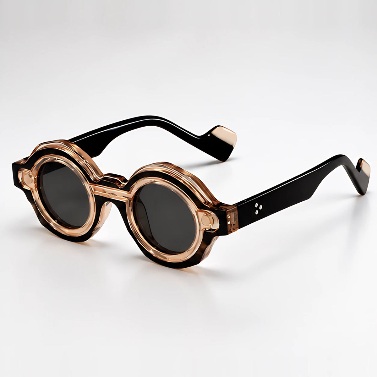 Vaplunk Retro Round Shades - Light Brown - Accessories > Eyewear > Round Sunglasses - Eric Muller - Image 1
