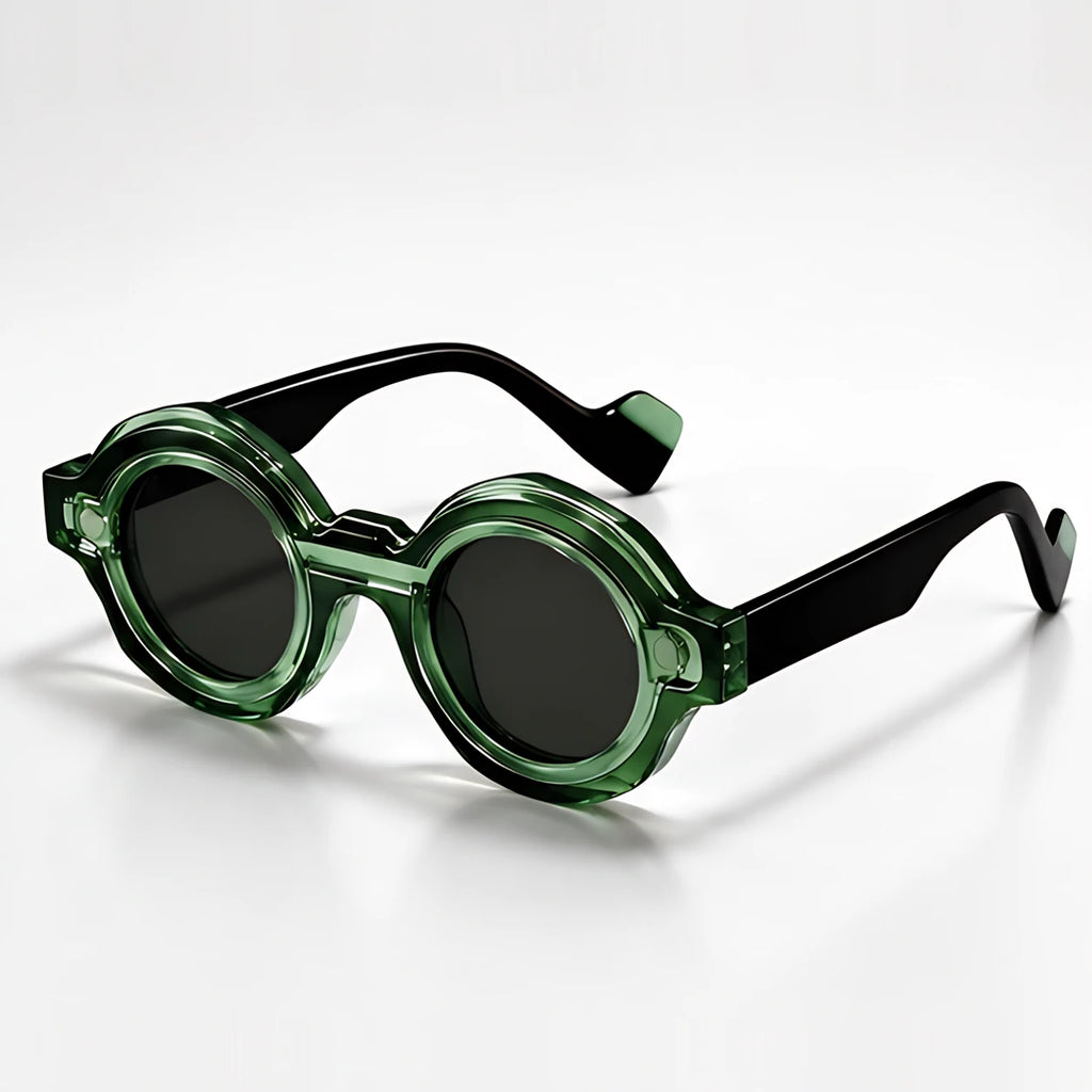 Vaplunk Retro Round Shades - Green - Accessories > Eyewear > Round Sunglasses - Eric Muller - Image 1