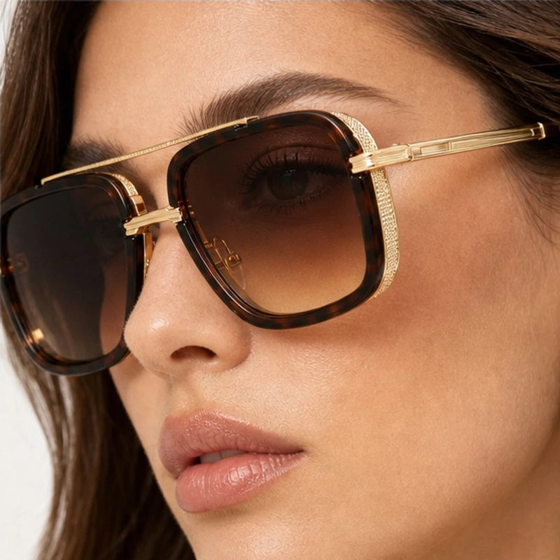 Varen Square Frame Shades - Cognac - double-bridge frame - Eric Muller - Image 4
