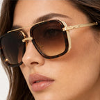 Varen Square Frame Shades - Cognac - double-bridge frame - Eric Muller - Image 4