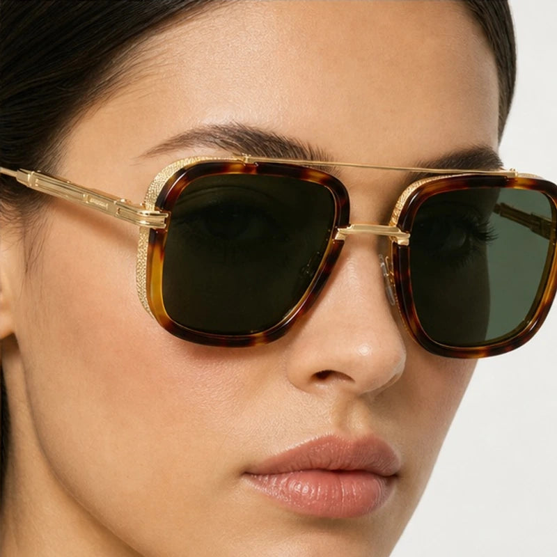 Varen Square Frame Shades - Moss - double-bridge frame - Eric Muller - Image 4
