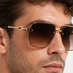Vega Rimless Square Shades - Espresso - rimless sunglasses - Eric Muller - Image 3