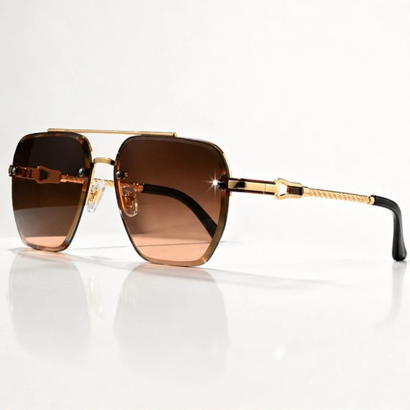 Vega Rimless Square Shades - Espresso - Sunglasses - Eric Muller - Image 1