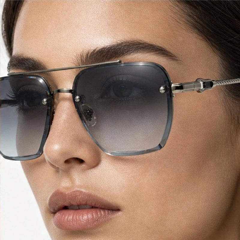 Vega Rimless Square Shades - Steel - square sunglasses - Eric Muller - Image 4