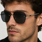 Vega Rimless Square Shades - Graphite - rimless sunglasses - Eric Muller - Image 3