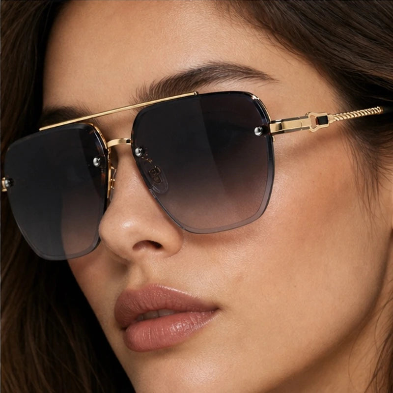 Vega Rimless Square Shades - Onyx - square sunglasses - Eric Muller - Image 4