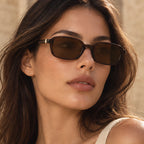 Verdan Women's Slim Retro Rectangle Sunglasses - Brown - retro sunglasses - Eric Muller - Image 3