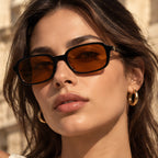 Verdan Women's Slim Retro Rectangle Sunglasses - Orange - retro sunglasses - Eric Muller - Image 3