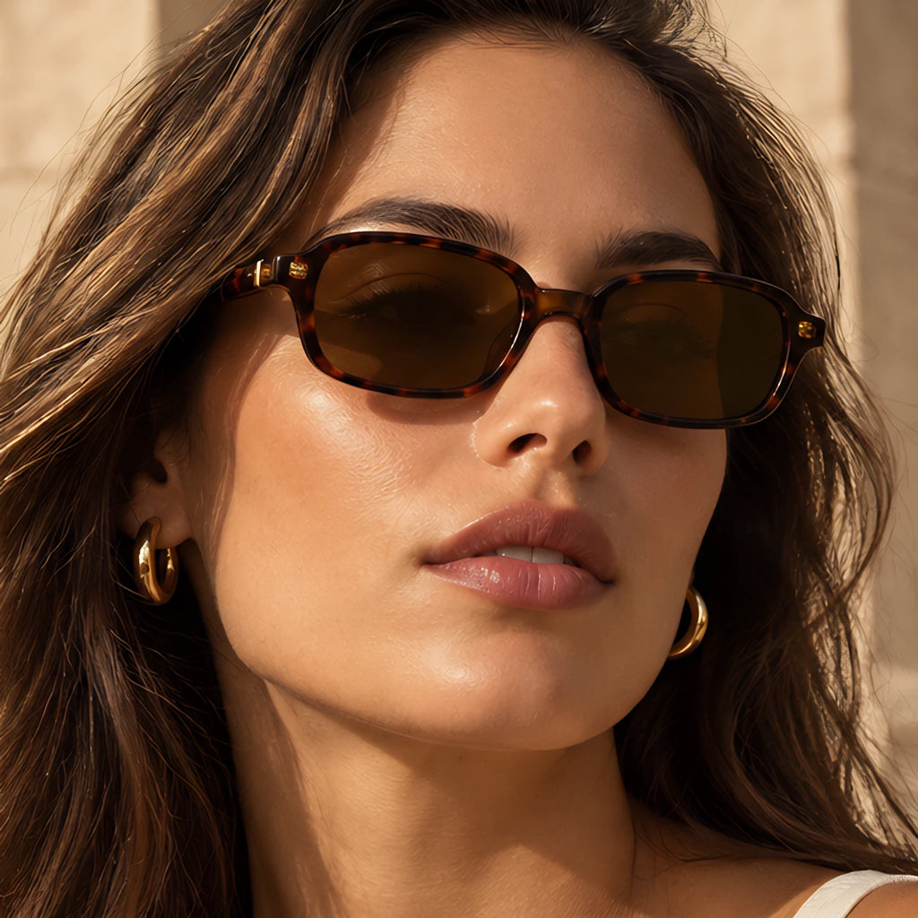 Verdan Women's Slim Retro Rectangle Sunglasses - Tortoise - retro sunglasses - Eric Muller - Image 3
