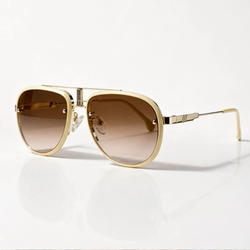 Vilam Double-Bar Aviator Shades - Champagne - Sunglasses - Eric Muller - Image 1