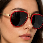 Vilam Double-Bar Aviator Shades - Crimson - aviator sunglasses - Eric Muller - Image 3