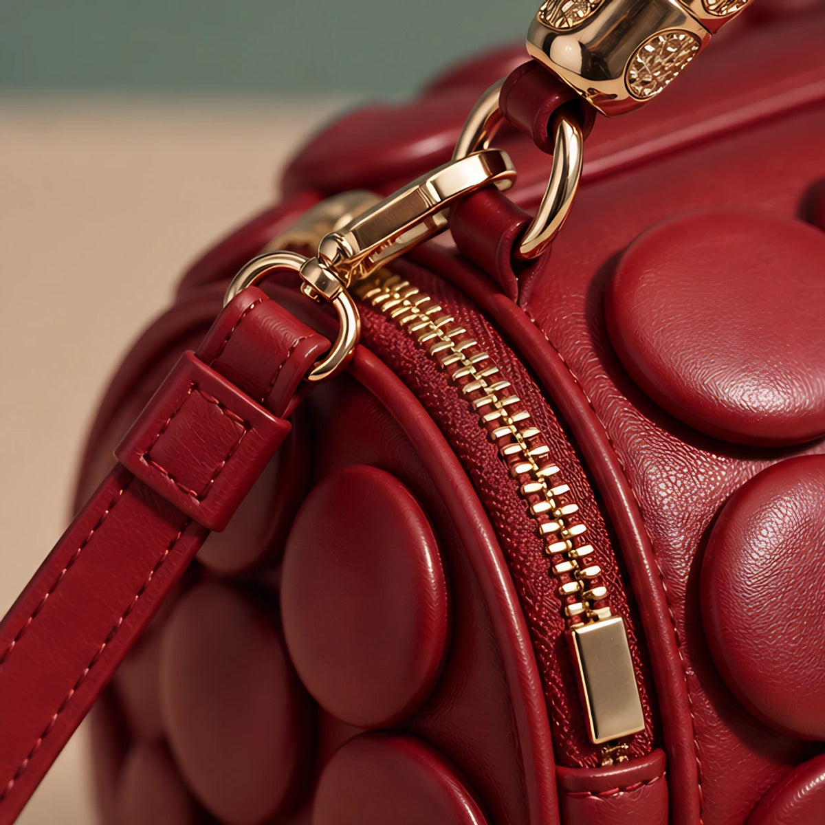 Viola Women's Structured Barrel Crossbody Bag - Red - female - Eric Muller - Image 3