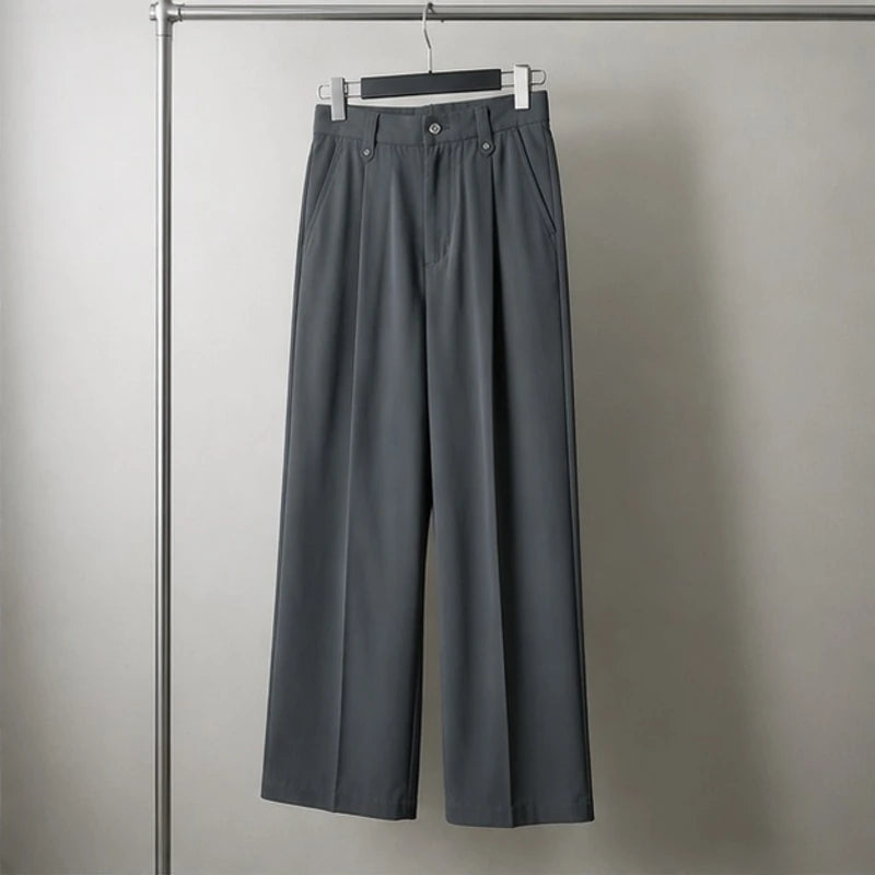 Vito Men's Pleated Trousers - Grey - Clothing > Pants > Dress Pants - Eric Muller - Image 1