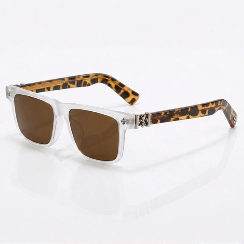 Westcott Men's Square Sunglasses - Silver Leopard - Accessories > Eyewear > Sunglasses > Square Sunglasses - Eric Muller - Image 1