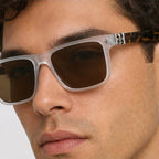 Westcott Men's Square Sunglasses - Silver Leopard - square sunglasses - Eric Muller - Image 3