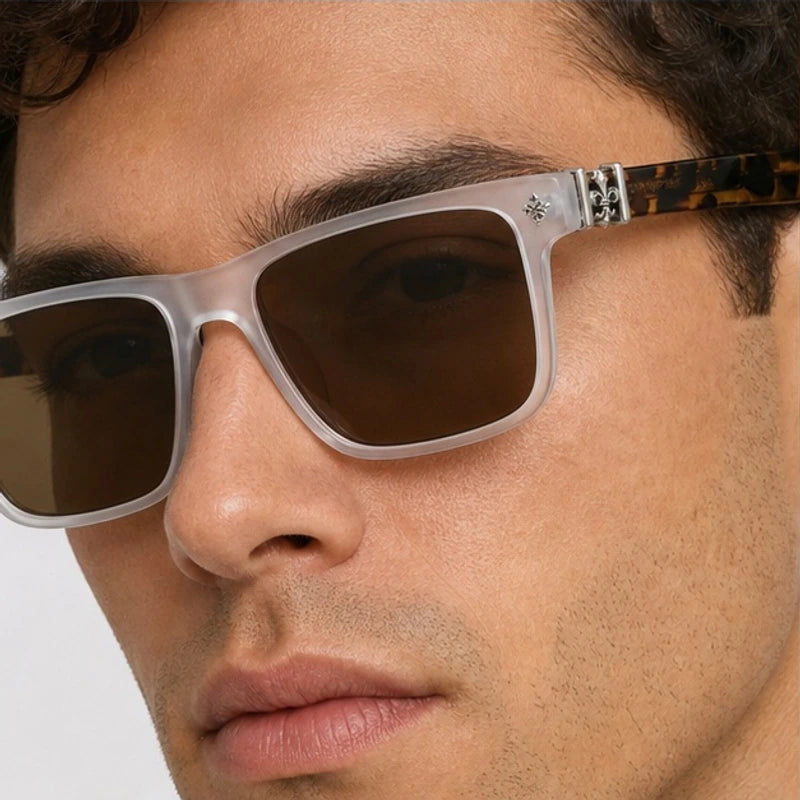 Westcott Men's Square Sunglasses - Silver Leopard - square sunglasses - Eric Muller - Image 3