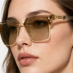 Wexford Browline Shades - Champagne - semi-rimless - Eric Muller - Image 4