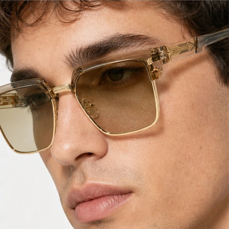 Wexford Browline Shades - Champagne - browline sunglasses - Eric Muller - Image 3