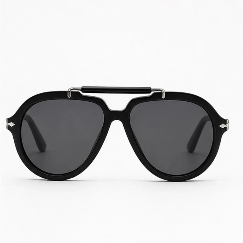 Zenta Rounded Aviator Sunglasses - Black - sunglasses - Eric Muller - Image 2