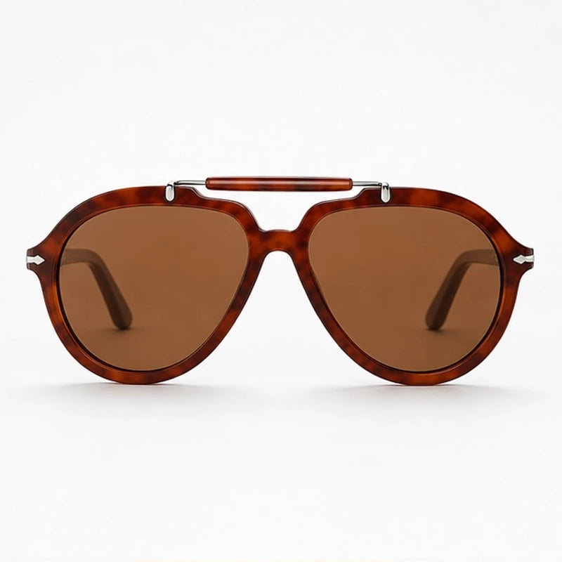 Zenta Rounded Aviator Sunglasses - Tortoise Brown - sunglasses - Eric Muller - Image 2