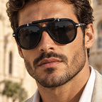 Zenta Rounded Aviator Sunglasses - Black - aviator sunglasses - Eric Muller - Image 3
