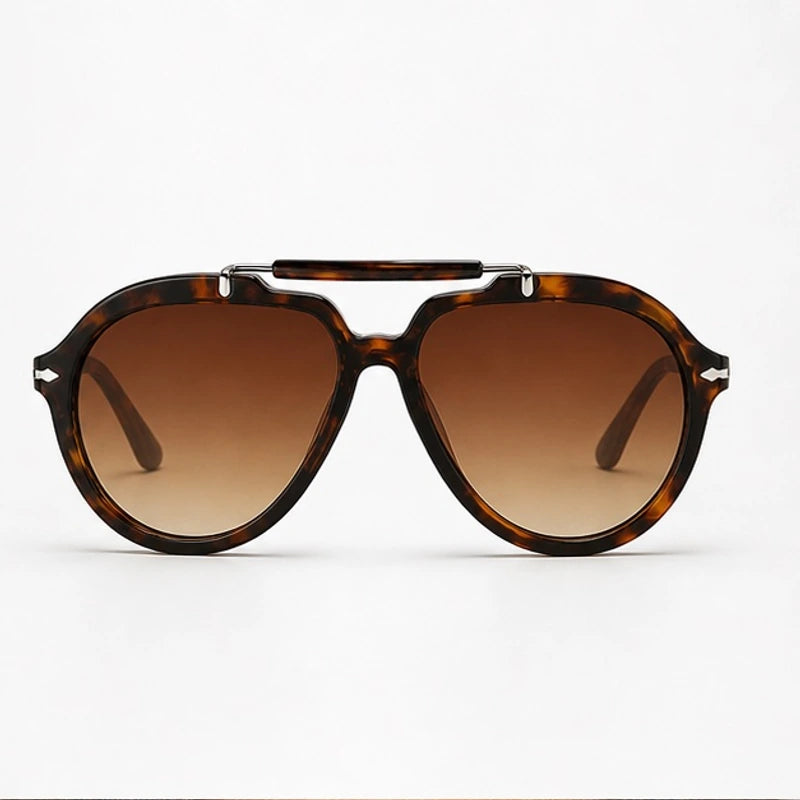 Zenta Rounded Aviator Sunglasses - Tortoise Black - sunglasses - Eric Muller - Image 2