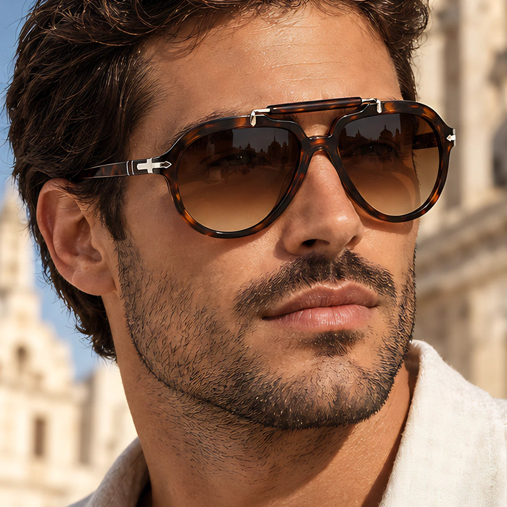 Zenta Rounded Aviator Sunglasses - Tortoise Black - aviator sunglasses - Eric Muller - Image 3