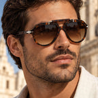 Zenta Rounded Aviator Sunglasses - Tortoise Black - aviator sunglasses - Eric Muller - Image 3