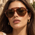 Zenta Rounded Aviator Sunglasses - Tortoise Brown - tortoiseshell - Eric Muller - Image 4