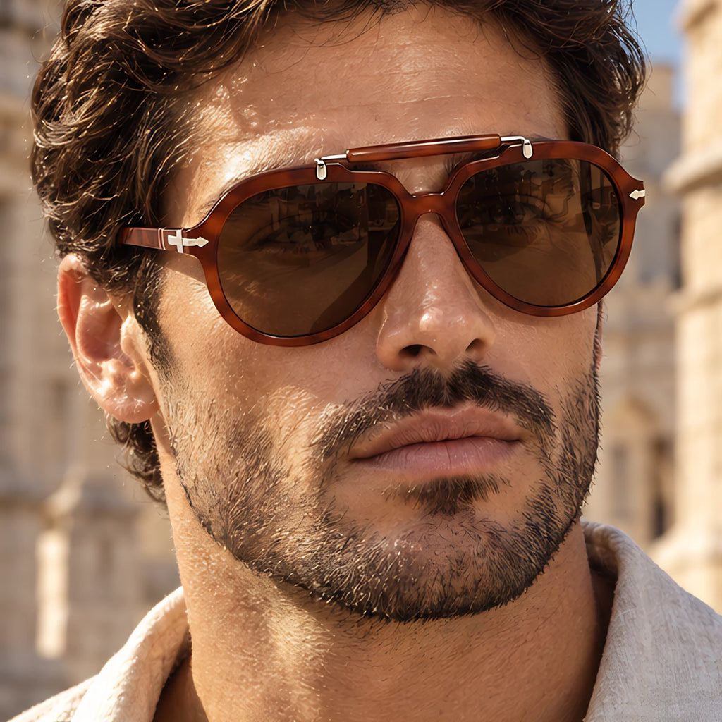 Zenta Rounded Aviator Sunglasses - Tortoise Brown - aviator sunglasses - Eric Muller - Image 3