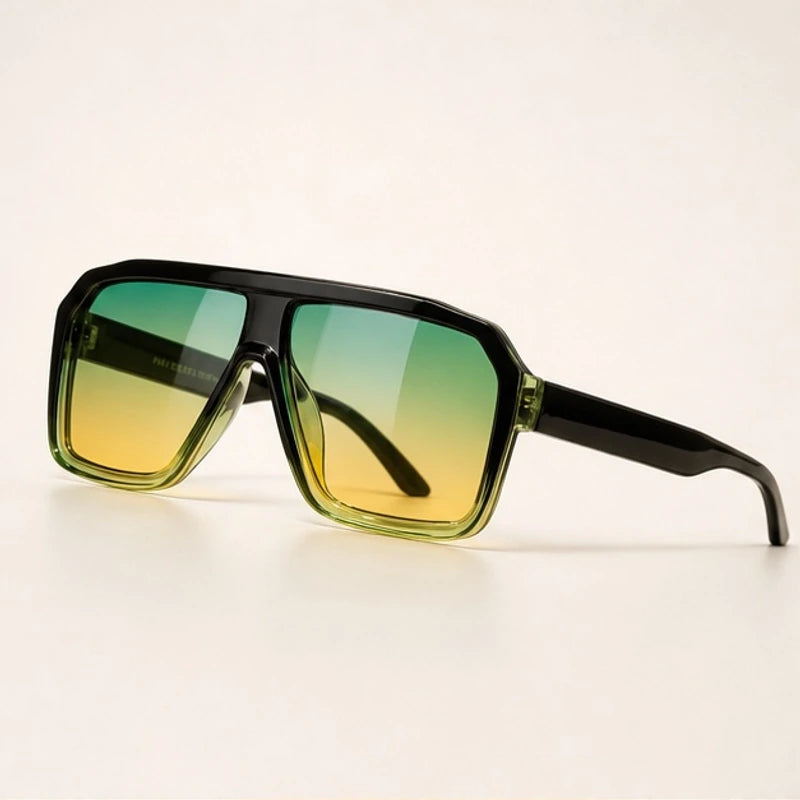 Zephira Women's Retro Gradient Aviator Sunglasses - Green - Women's Accessories > Sunglasses > Aviator Sunglasses - Eric Muller - Image 1