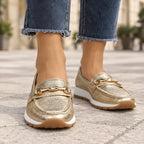 Zorina Women's Metallic Leather Platform Loafers - Gold - wapfoot - Eric Muller - Image 3